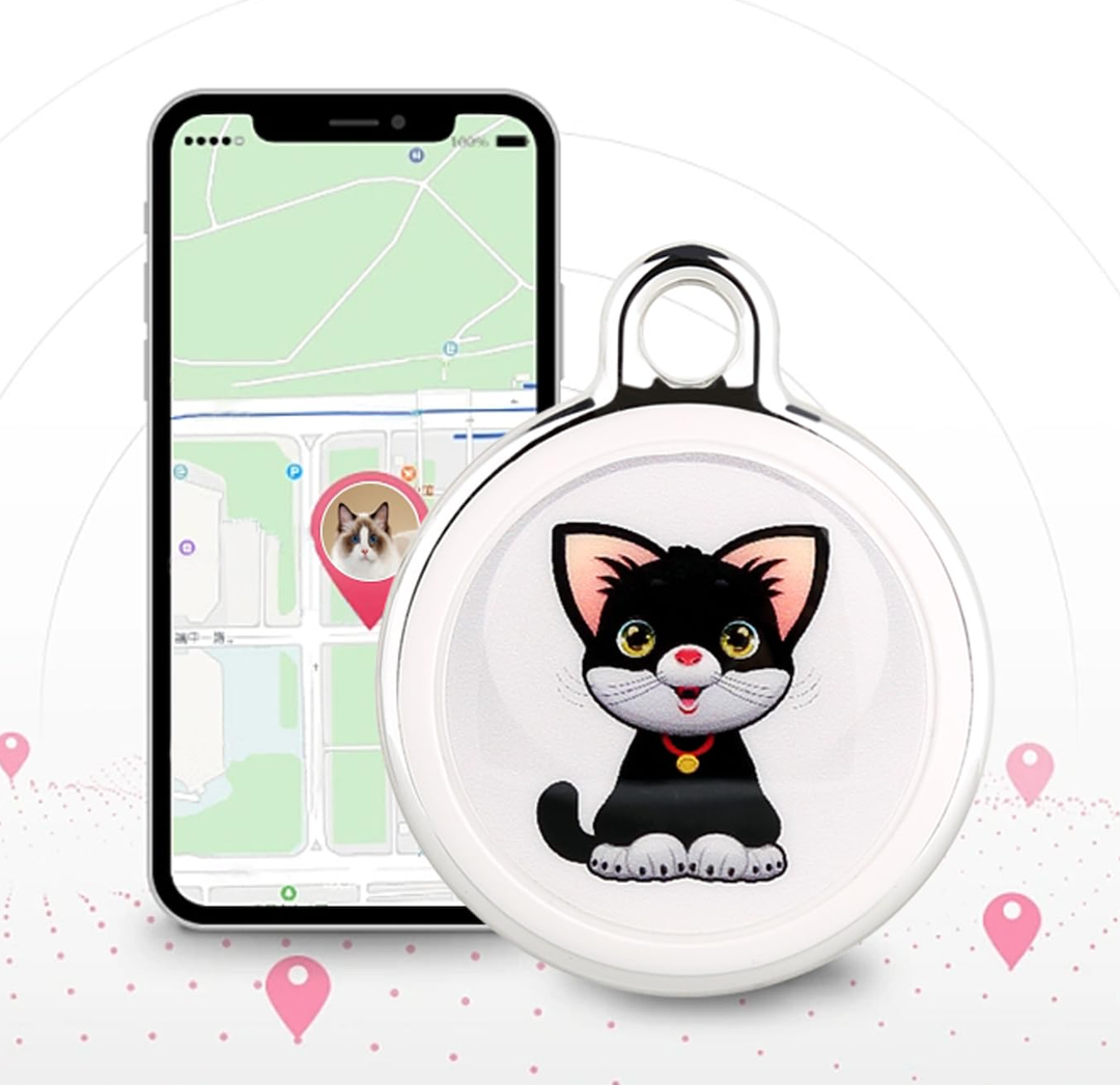GPS Tracker for Vehicles Cars Kids & Pets Real-Time Tracking Global Coverage No SIM Card/No Subscription Long Standby Mini Waterproof Portable Tracking Device for Dogs Elderly & Assets (Android & iOS)