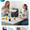 EUHOMY Nugget Ice Maker Countertop with Handle, Ready in 4 Mins, Max 40lbs/24H, Chewable Ice, Self-Cleaning, Portable Sonic Ice Maker with Basket and Scoop, for Home/Party/RV/Camping (Black)