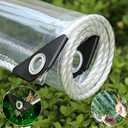 Clear Tarp 8x20ft, Clear Tarps with Grommets, 14 MiL Heavy Duty Waterproof with Reinforced Edge for Plant Greenhouse, Balcony, Garden, Pet Hutch, Roof.