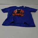 Retro Black Cat Pumpkin Halloween Costume Fall Autumn Season T-Shirt (M, Royal Blue)