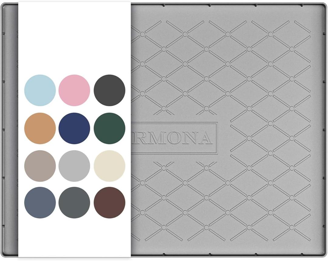 URMONA 25" x 22" Waterproof Silicone Mat in Multiple Sizes & Colors, Under Sink Mat for Kitchen & Bathroom, Pet Food Pad for Dogs & Cats, Kitchen Cabinet Liner, Multi-Purpose for Storage(Light Grey)