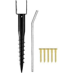 Premium No Dig Ground Anchor Black U-Model Screw in Post Stake 27" Long Anchor Fits Full Sized 4"x4" Posts, Great for Mailbox Posts and Fence Posts (27"x4"(1 Pack))