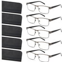 BLS BLUES Reading Glasses Men, Stylish Metal Eyeglasses, Blue Light Readers for Men, Computer Eye Glasses, Cheaters, +1.25