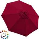 EliteShade USA 9FT Patio Umbrella Replacement Covers 8 Ribs Market Umbrella Canopy Cover (CANOPY ONLY) (Burgundy)