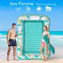 Inflatable Tanning Pool Lounger Float, Stonful 87" x 63" Pool Floats Adult with Pillow & Cup Holder, 4 in 1 Water Filled Inflatable Sun Tan Tub Tanning Bed for Swimming Pool Backyard Beach (Green-XL)