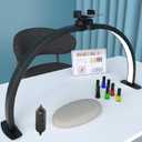iVict Half Moon Light for Nail Desk, 29In 40W Nails Tech Light with Phone Stand, 10 Adjustable Brightness, 3 Color Temperature Led Desk lamp for Nail, Tattoos, Eyebrows, Beauty(Black)