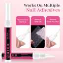 3 x Nail Glue Remover for Press On Nails, 10ml*2pcs Upgraded 2 in 1 Twist & Remove Pen Design Gentle Quick Removal, Semi Solid Nail Glue Adhesive Remover, Not for Gel Polish Base Coat