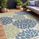 Beverly Rug Outdoor Rug 8x10 Modern Exotic Tropical Leaf Area Rugs for Indoor and Outdoor Patio Deck Porch Garden Water Resistant Washable Outside Carpet (8 x 10 Olive)