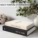 Minimalist Decorative Books - Fake Books Storage Box for Decoration - Set of 2 Linen Coffee Table Decor - Photo Storage Keepsake Box for Room Bookshelf Decor, Black