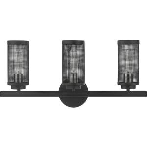 Livex Lighting 3 Light Black Bath Vanity Black W/Brushed Nickel Accents, 14123-04