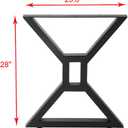 KaKaBB Metal Desk Legs 28 inch, Heavy Duty Industrial Table Legs with Adjustable Protector Feet, DIY Modern Cast Iron Furniture Legs Set of 2 (28", style1)
