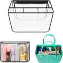 LBF Clear Beach Bag Compatible with Bogg Bag Accessories XL PVC Organizing Your Bags and Divide Space (Black)