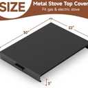 BJADE'S Stove Cover Board - 30"x22"x3" Gas/Electric Range Top Cover with Anti-Slip Feet, Kitchen Organizer & Noodle Board, Black Cooktop Protector for Counter Space Expansion