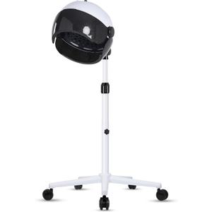 Professional Black&White Hooded Hair Dryer on Wheels - Sit Under or Stand for Salon Use