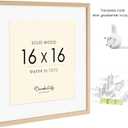 16x16 Picture Frame Made with Solid Wood, Display 12x12 with Mat or 16x16 Picture without Mat, Photo frame with Plexiglass, 12 by 12 Natural Wood Picture frame for Tabletop or Wall Mounting, Oak