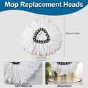 6 Pack Mop Heads Replacements, Compatible with O Cedar Easywring 1-Tank System Easy Wrin Spin Mops, Triangle Swivel Microfiber Mops, Washable & Easy to Replace