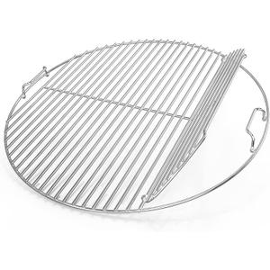 onlyfire Stainless Steel Grilling Grate Replacement Hinged Cooking Grate for Weber 22" Kettle Charcoal Grills