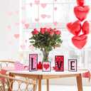 6 Pcs Valentines Day and Reversible St Patricks Day Wood Signs, Double Side Printed Free Standing Blocks, Heart Shamrocks Table Centerpiece Decor, Love Luck Farmhouse Sign for Tiered Tray Mantle