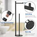 Toilet Paper Holder Stand, Bathroom Toilet Paper Roll Holder Stand with Reserve, Standing Toilet Paper Holder with Storage,Toilet Paper Roll Holder for 4 Rolls, Black
