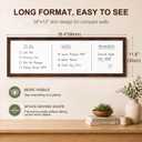Long White Board, 36" x 12" Magnetic Dry Erase Board, Brown