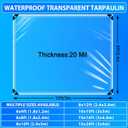 20Mil Clear Tarps Heavy Duty Waterproof, 8x10ft Plastic Clear Tarp with Grommets for Patio, Outdoor Porches, Pavilion Rain Shield, Winter Plants Greenhouse, PVC Vinyl Transparent Tarpaulin2.5x3m