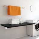 Laundry Folding Table, 32'' x 16'' Wooden Wall Mount Desk, Laundry Table for Folding Clothes, Black Color, 32'' Length