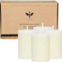 Natural Beeswax Pillar Candle 2x3 inch Set of 4, Dripless Smokeless Pure Brown Raw Beeswax Candle with Natural Scent for Prayer Home Relaxation,80 Hours Burning in Total (White)