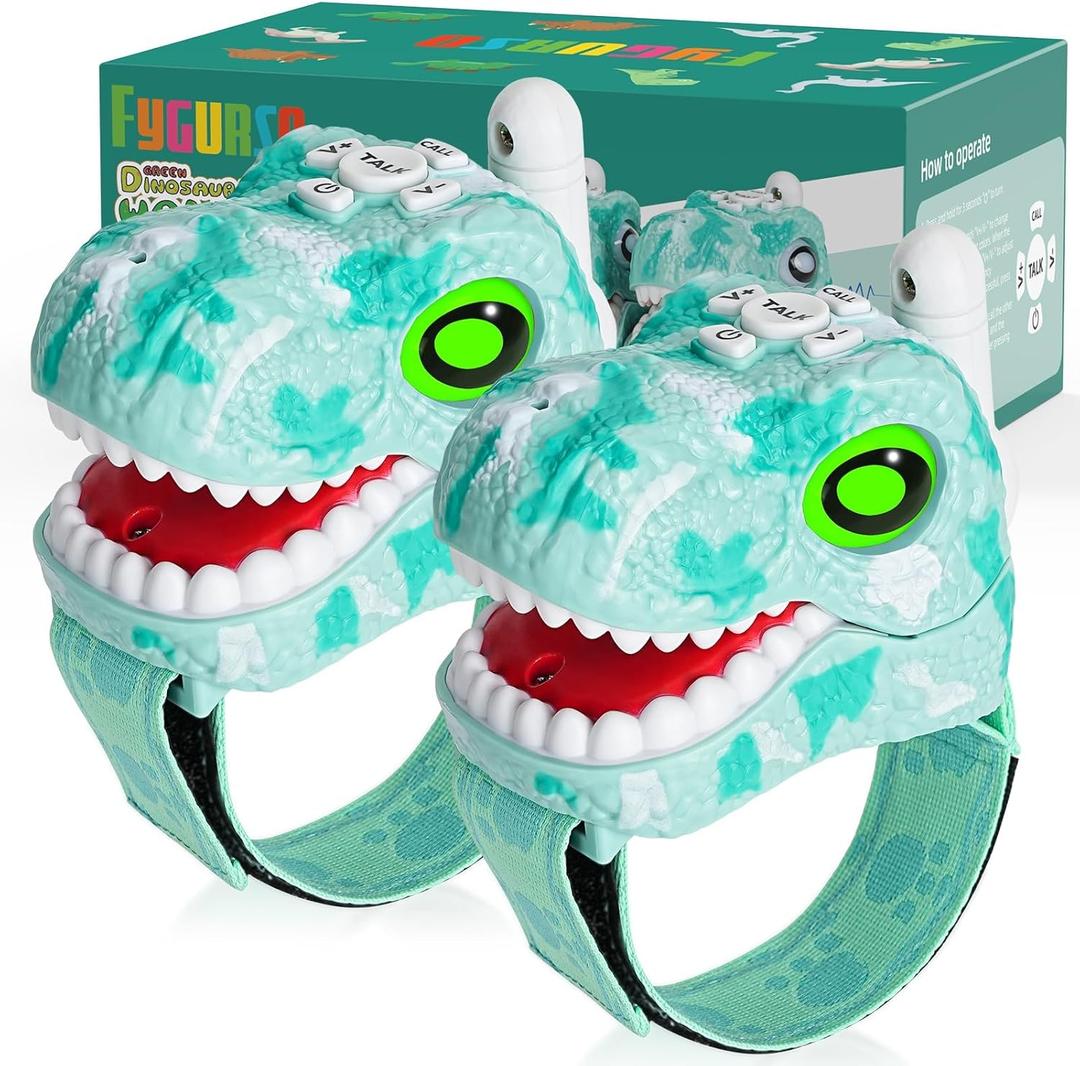 Walkie Talkies for Kids 2 Packs, Kids Toys for Boys Girls Aged 3 to 8 Years Old for Outdoor Adventure, Camping, Halloween, Christmas, Birthday Gifts (Blue, Dinosaur)