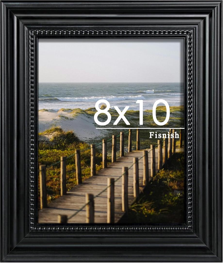8x10 Picture Frame, Table Top or Wall Mount, Black, 1 Pack