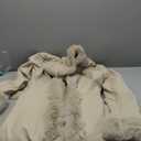 Winter Faux Fur Coats for Women,Faux Fur Leather Jacket Women (Large, Beige)