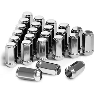 TIROL 24pcs M14X1.5 Lug Nuts, Compatible 2015-2021 Suburban, 2000-2021 Silverado 1500 Sierra 1500, 2001-2020 Yukon, One-Piece Design Factory Acorn Wheel Lugnuts - 1.8" Height 3/4" Hex
