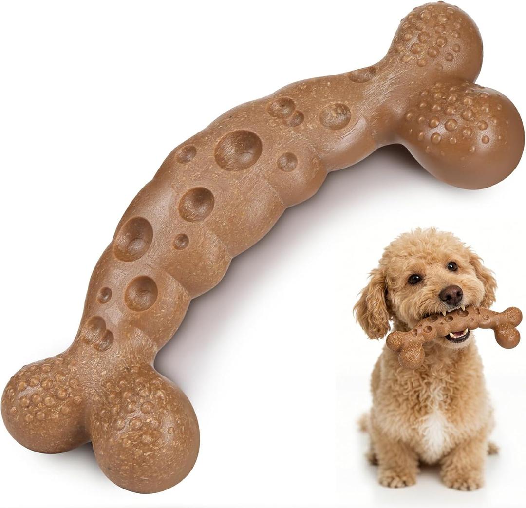 2 x Small Dog Chew Toys for Aggressive Chewers Small Breed Under 20lbs | Dog Bone Toy Chicken Flavored Tough Puppy Toy to Keep Them Busy