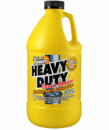 INSTANT POWER HEAVY DUTY DRAIN OPENER DISSOLVES HAIR AND GREASE CLOGS