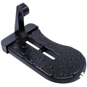 Car Door Step with Roof Rack Mount, 400lb Capacity, Aircraft-Grade Aluminum, Anti-Slip Surface, 6.3-inch Platform, Black