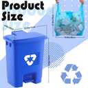Geiserailie 2 Set 5.3 Gallon Recycle Bins for Kitchen with Foot-Operated & Self-Closing Lid, Includes 50 Trash Bags Wastebasket Bin for Recycling and Waste for Indoor&Outdoor Kitchen & Office