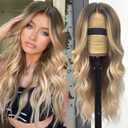 Eawwii Ash Blonde Wigs for Women, 26 Inch 4x1 Lace Glueless Wavy Wig