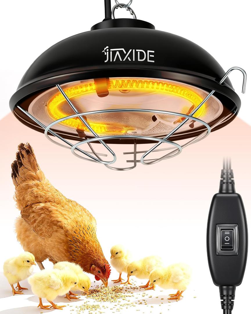 350W Dual-Mode Heat Lamp for Chickens - Long-Lasting Brooder Heater Bulb,Chick Heater with 7.87ft Cord for Chicks, Poultry & Ducklings