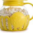 Ecolution Patented Micro-Pop Microwave Popcorn Popper with Temperature Safe Glass, 3-in-1 Lid Measures Kernels and Melts Butter, Made Without BPA, Dishwasher Safe, 3-Quart, Yellow