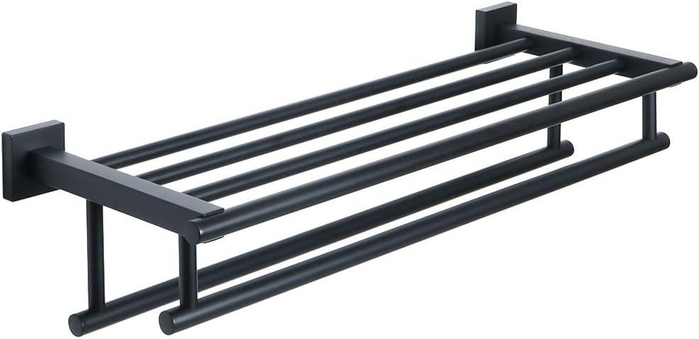 Alise Towel Rack,Large Towel Holder Towel Shelf with Double Towel Bars for Bathroom Lavatory,SUS 304 Stainless Steel Wall Mount Towel Hanger,Matte Black,20 Inch