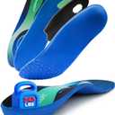 Heavy Duty Arch Support Insoles for 240lbs+  Orthotic Inserts for Plantar Fasciitis, Foot Pain Relief, Breathable & Shock Absorbing for Men & Women, Work Boots & Sneakers (Mens12/Womens14) (Blue)