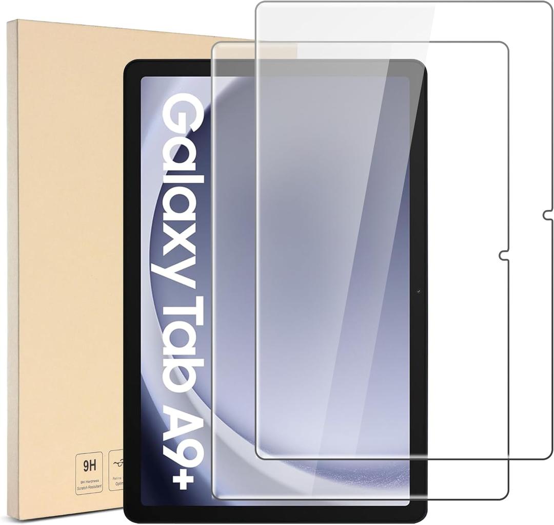 4 x CoBak 2 Pack Screen Protector for Samsung Galaxy Tab A9 Plus 10.9 Inch 2023, Tempered Glass with HD Clarity,Scratch Resistance and Bubble-Free Installation - Straight Edges