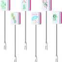 6 Pcs Mahjong Gifts Cocktail Picks for Drinks Mahjong Themed Cocktail Toothpicks Stainless Steel Stirrers Food Serving Toothpicks Garnish Sticks for Appetizers Beverage 3.25"(Artistic Style)