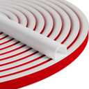20FT Weather Stripping Door Seal - Self Adhesive Weather Insulation Strip Weatherstripping Silicone D Shaped Seal Strip Door Frame Gap Filler/Window Soundproofing (White)