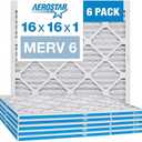 Aerostar 23x21x1 MERV 6 Pleated Air Filter, AC Furnace Air Filter, 6 Pack