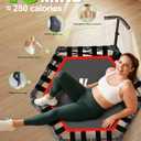 42" Foldable Mini Trampoline- 450lb Capacity Fitness Rebounder w/3-Level Adjustable T-Bar, Adults Workout Trampoline, Non-Slip Pad | Foldable Design for Home/Gym