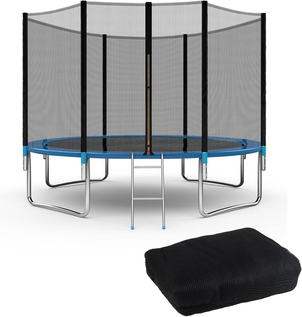 Trampoline Replacement Enclosure Net, 15Ft 6 Poles Trampoline Replacement Safety Net, Trampoline Net Replacement with High Tear Resistance and Safety(Net Only)