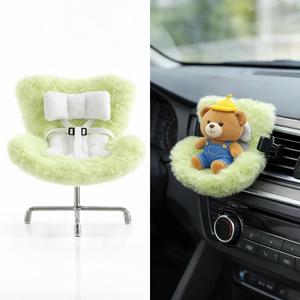 Ezcora Cute Car Accessories for 10-17cm Dolls, Doll Car Seat with Clip onto Car Air Vent, Includes Seat Leg for Desktop Display (Green)