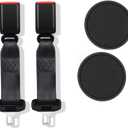 2+2Car Coaster, Black, Soft PVC,Anti-Slip, Easy to Clean, Round Cup Holder Insert Mat