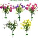 Fanfantoey 16 pcs Artificial Flowers for Outdoors, UV Resistant Fake Flowers Outside Decoration, Realistic Faux Silk Morning Glory Fake Plants for Planter Outside Decor (20, 5 Mixed)