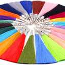 30 Pieces 4.7inch Long Floss Silk Tassel with Hollow Cone Metal Cap Rings Graduation Cap Tassels for Bookmarks Earring Dreamcatcher Jewerly Making Curtain Decorations(Multi)